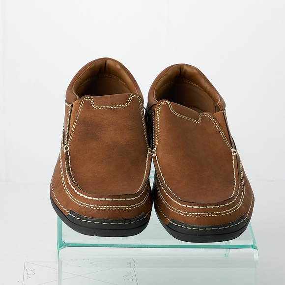 Izod Charlie Dark Tan Memory Foam Slip On Shoe New - Picture 5 of 8